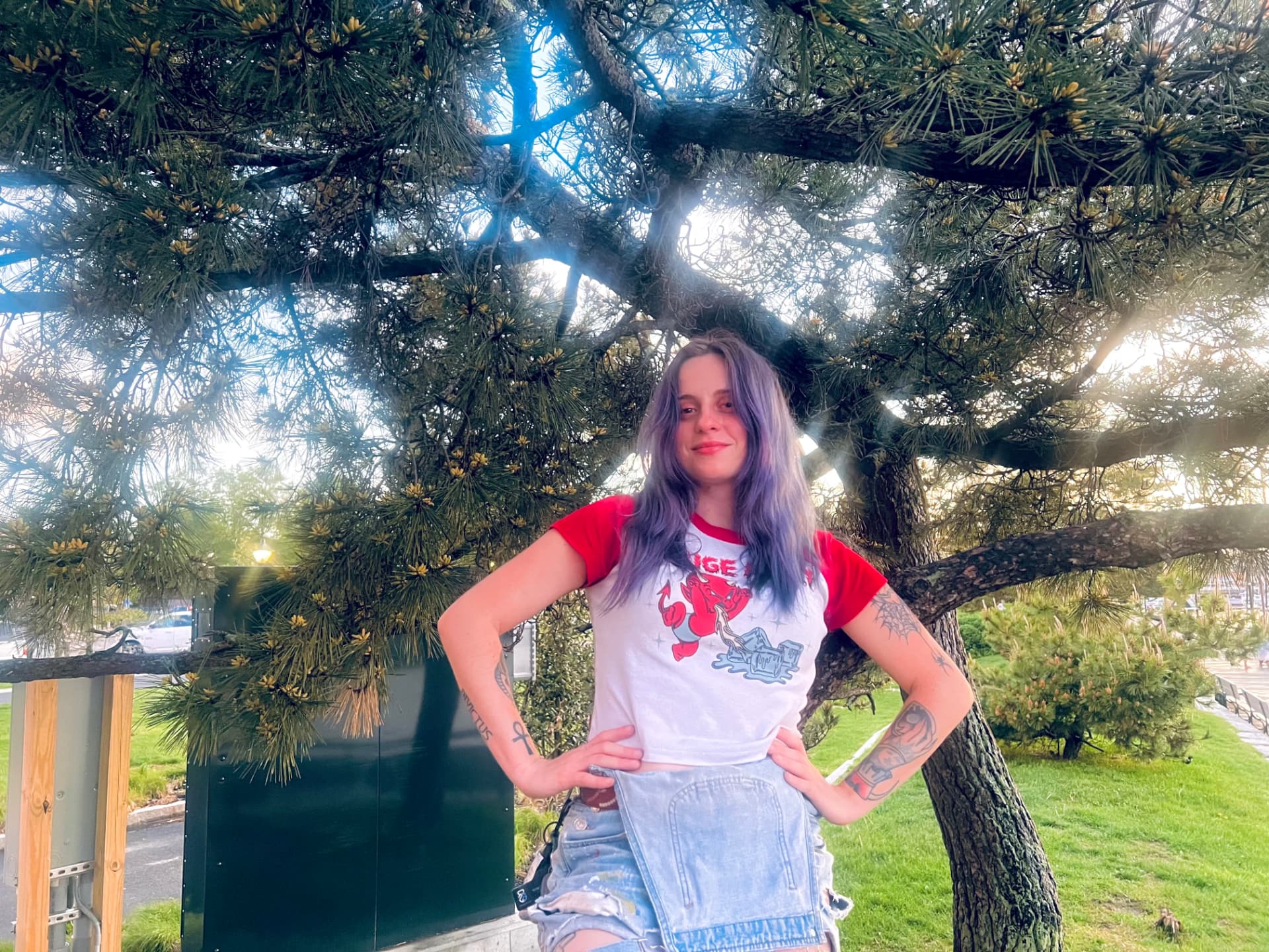 The artist wearing an Abyzmal Designs tee